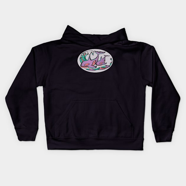 orca mother and child Kids Hoodie by Dm's store